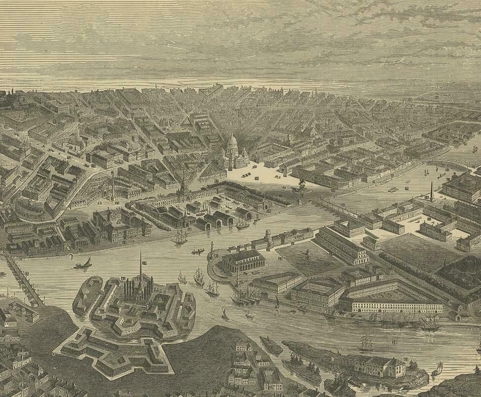 Antique Print Of St. Petersburg By Walker, '1887' photo Art