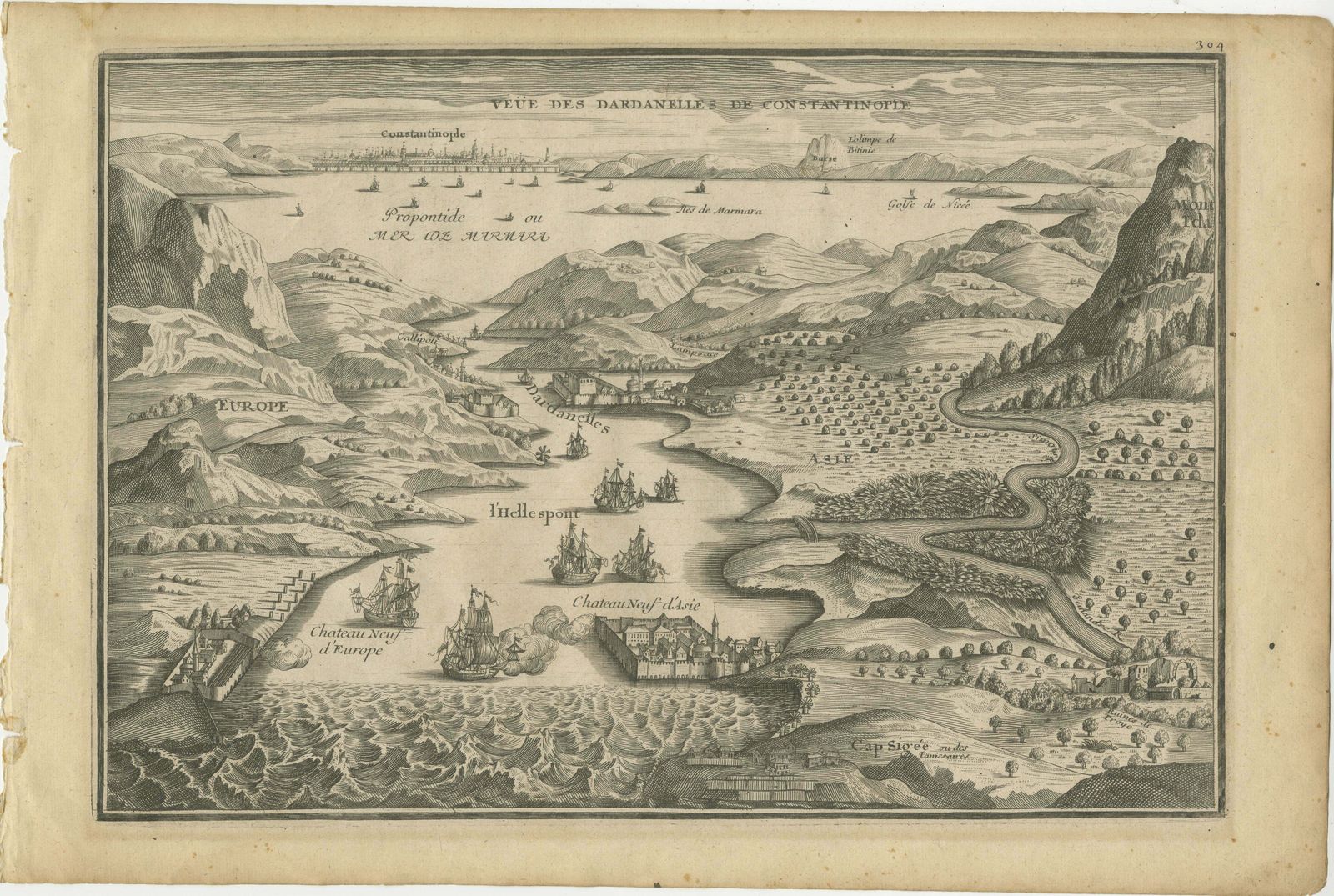 Dardanelles Strait, With A Perspective Of The City Of Constantinople, 1693 photo furniture