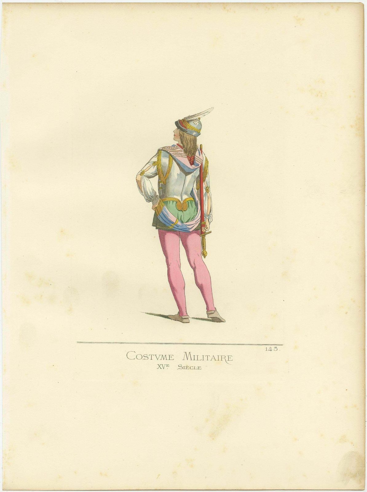 Antique Print Of A Military Costume By Bonnard, 1860 photo Art