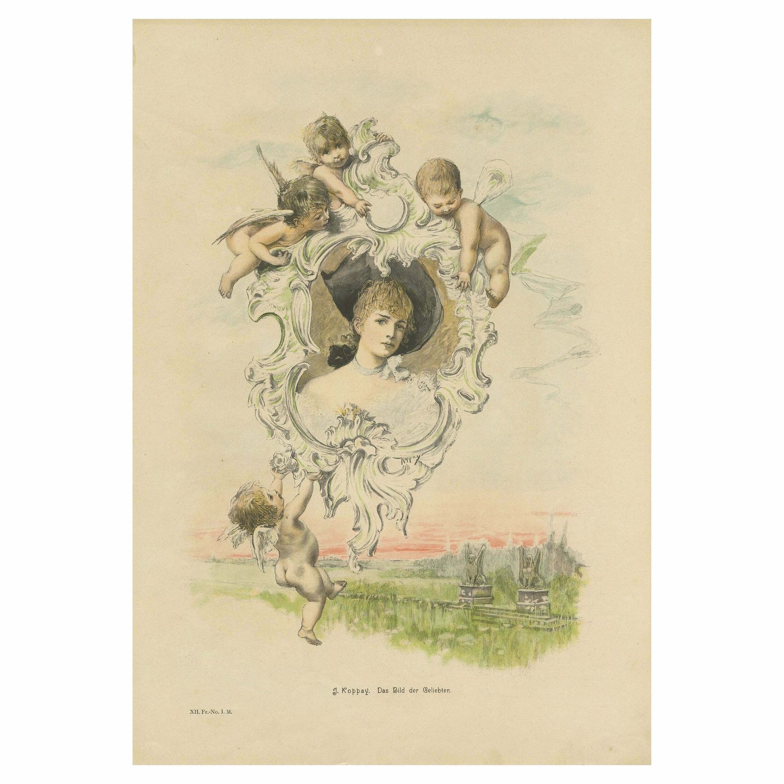 Antique Print 'Das Bild Der Geliebten' After Koppay 'C.1850'