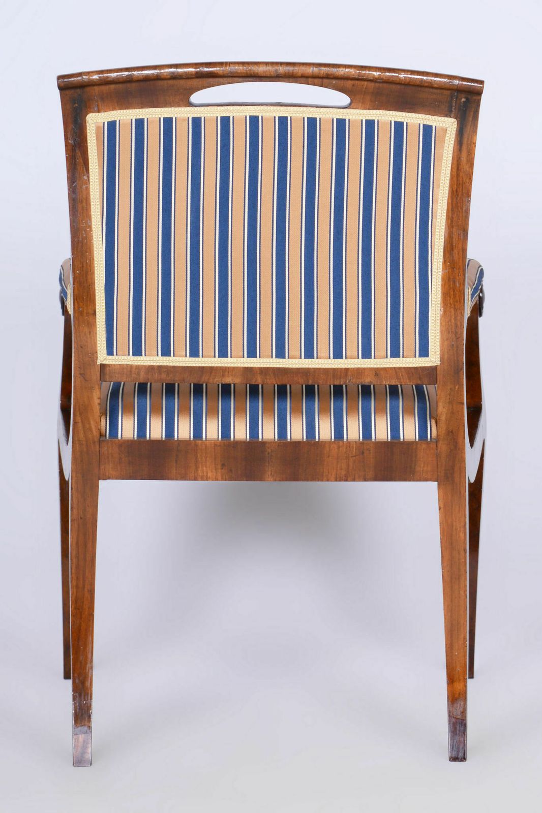 Furniture Restored Biedermeier Armchair, Walnut Veneer, Spruce, Oak, Czech, 1830s photo