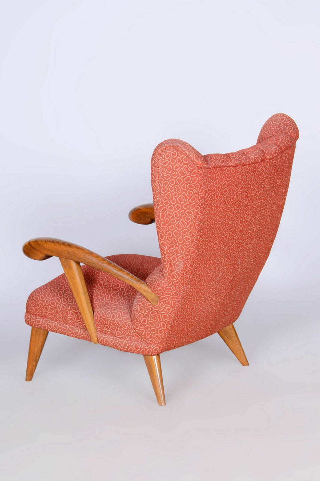 Restored Art Deco Wingchair, By Jan Vaněk, Beech, Czech, 1930s photo for sale