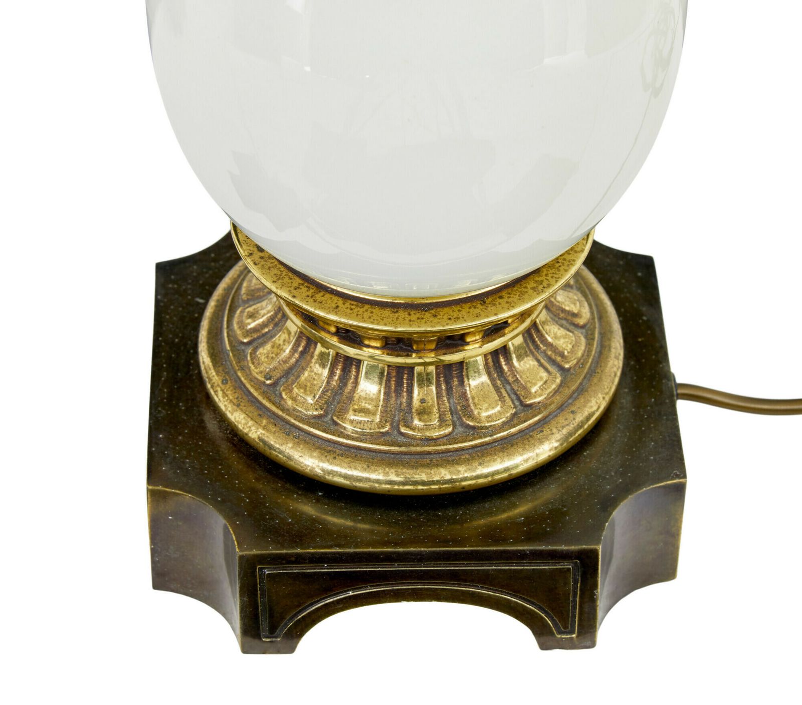 Pair Of Art Deco Influenced Brass And Glass Table Lamps photo furniture