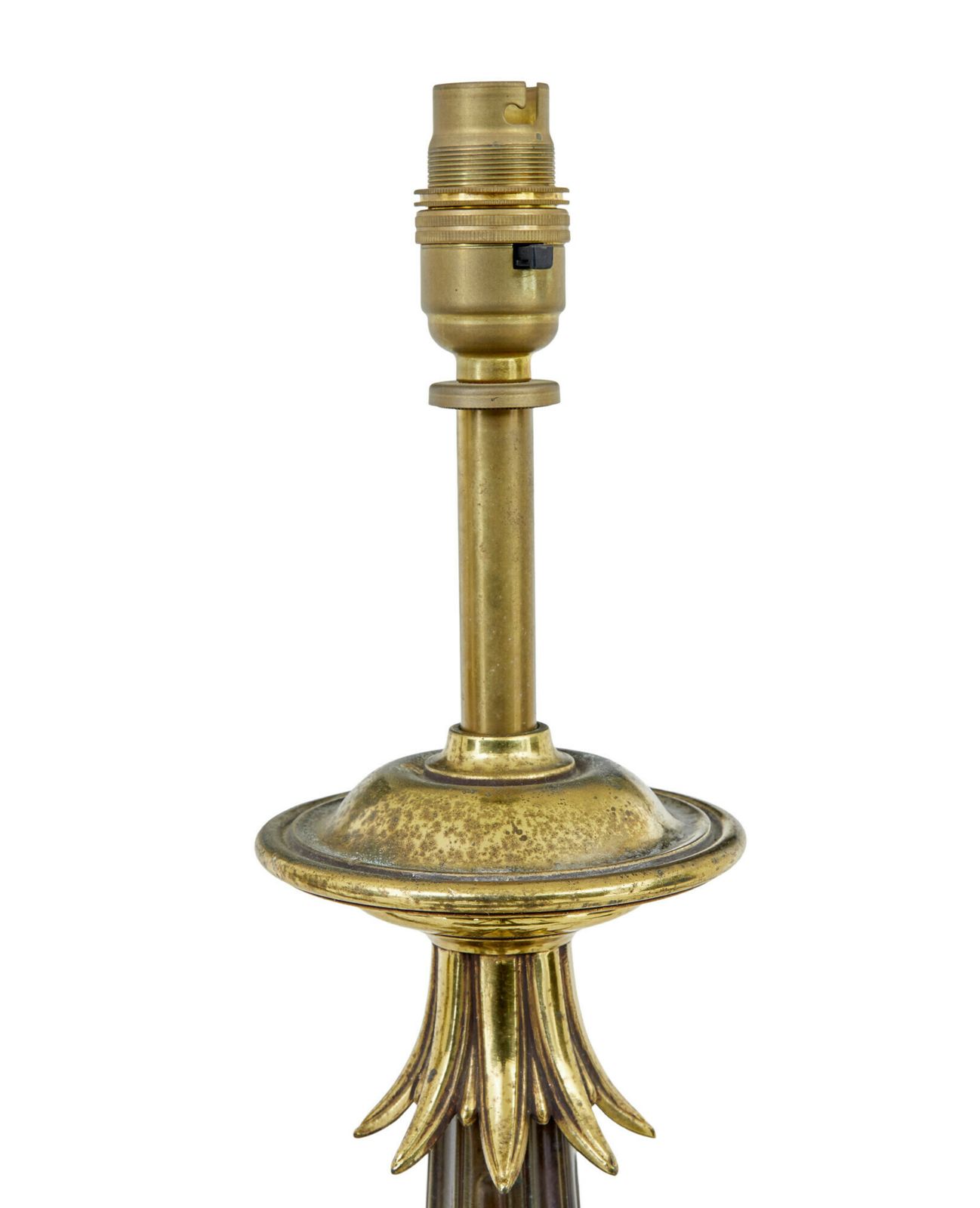 Pair Of Art Deco Influenced Brass And Glass Table Lamps photo Lighting