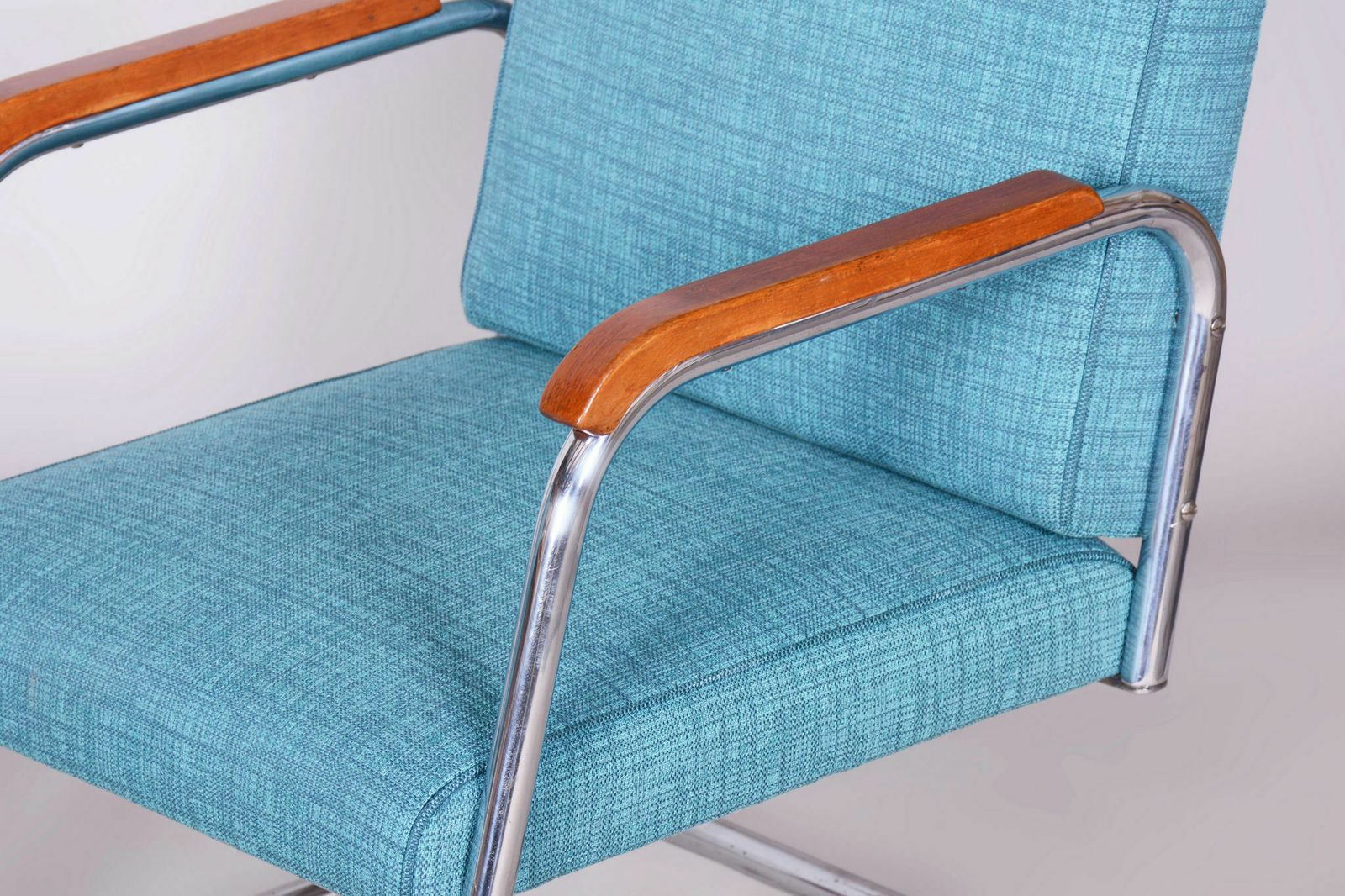 Restored Bauhaus Pair Of Armchairs, Karel E. Ort, Hynek Gottwald, Czech, 1930s photo furniture