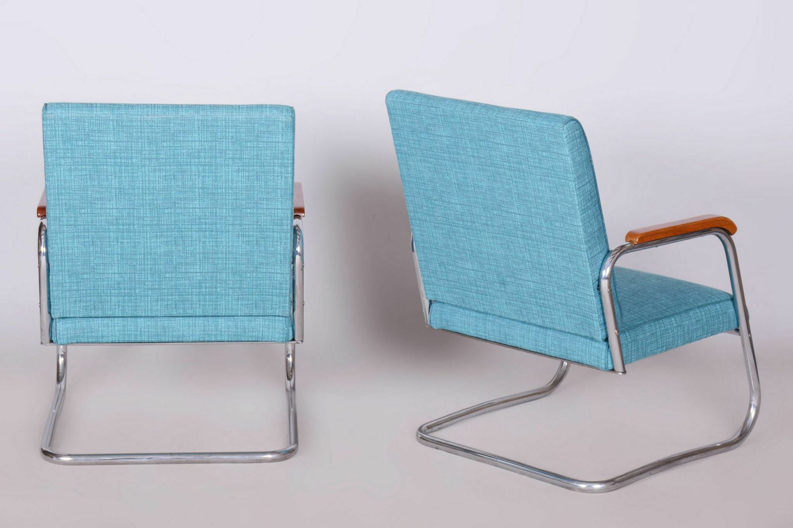 Restored Bauhaus Pair Of Armchairs, Karel E. Ort, Hynek Gottwald, Czech, 1930s photo vinterior
