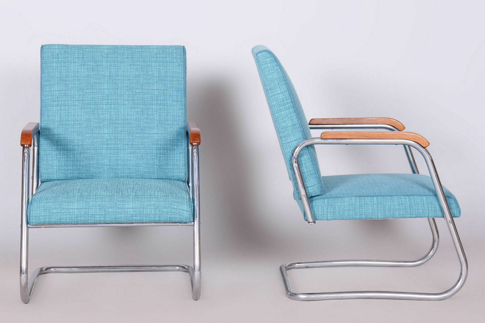 Restored Bauhaus Pair Of Armchairs, Karel E. Ort, Hynek Gottwald, Czech, 1930s photo buy