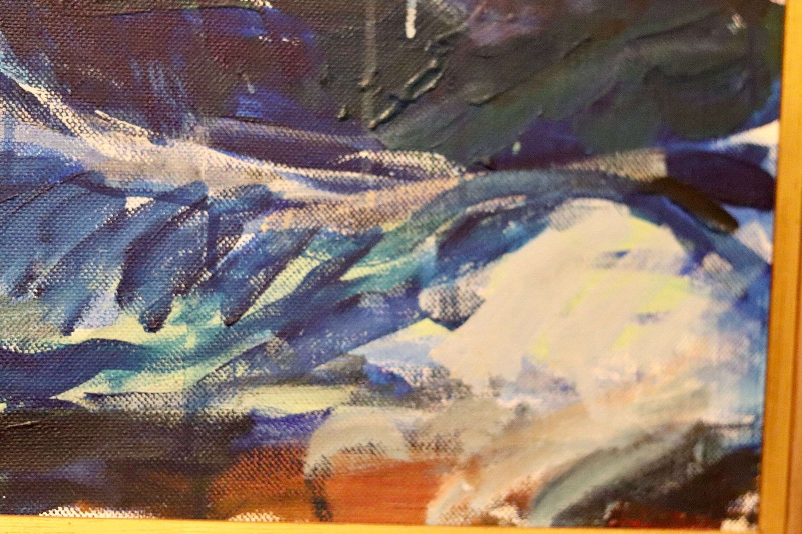 Swedish Modernist Abstract Oil Painting photo Art