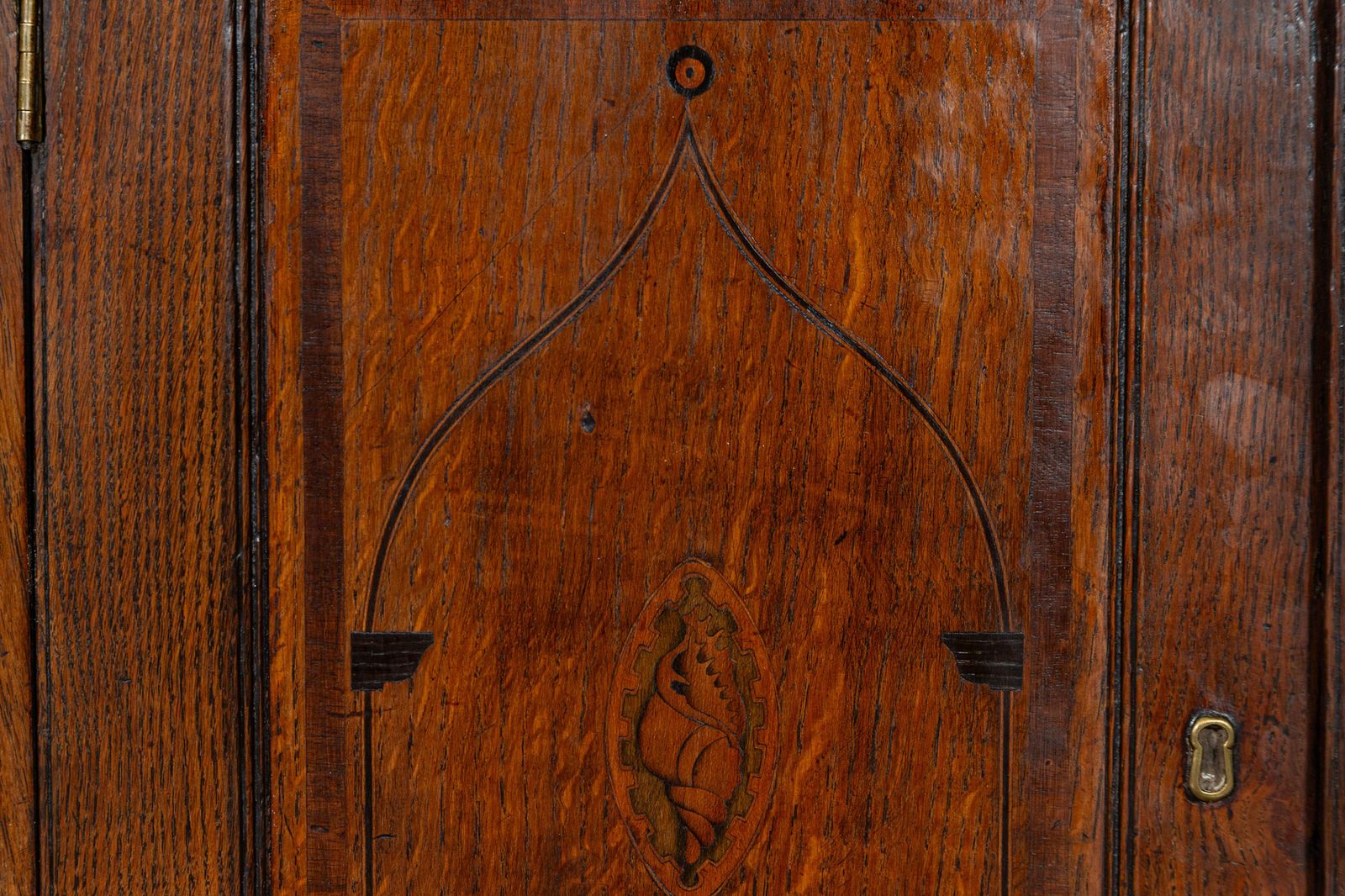 Large English George III Oak Inlaid Dresser Base photo buy