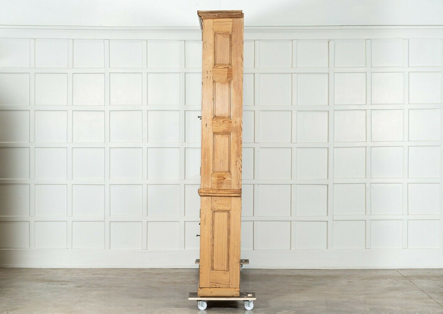 photo furniture Monumental English Pine Glazed Bookcase Cabinet