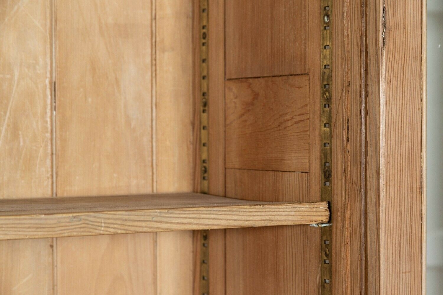 Furniture Monumental English Pine Glazed Bookcase Cabinet photo
