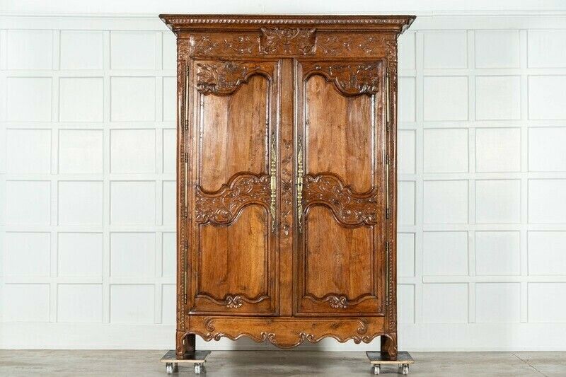 Large 18thc French Carved Walnut Armoire