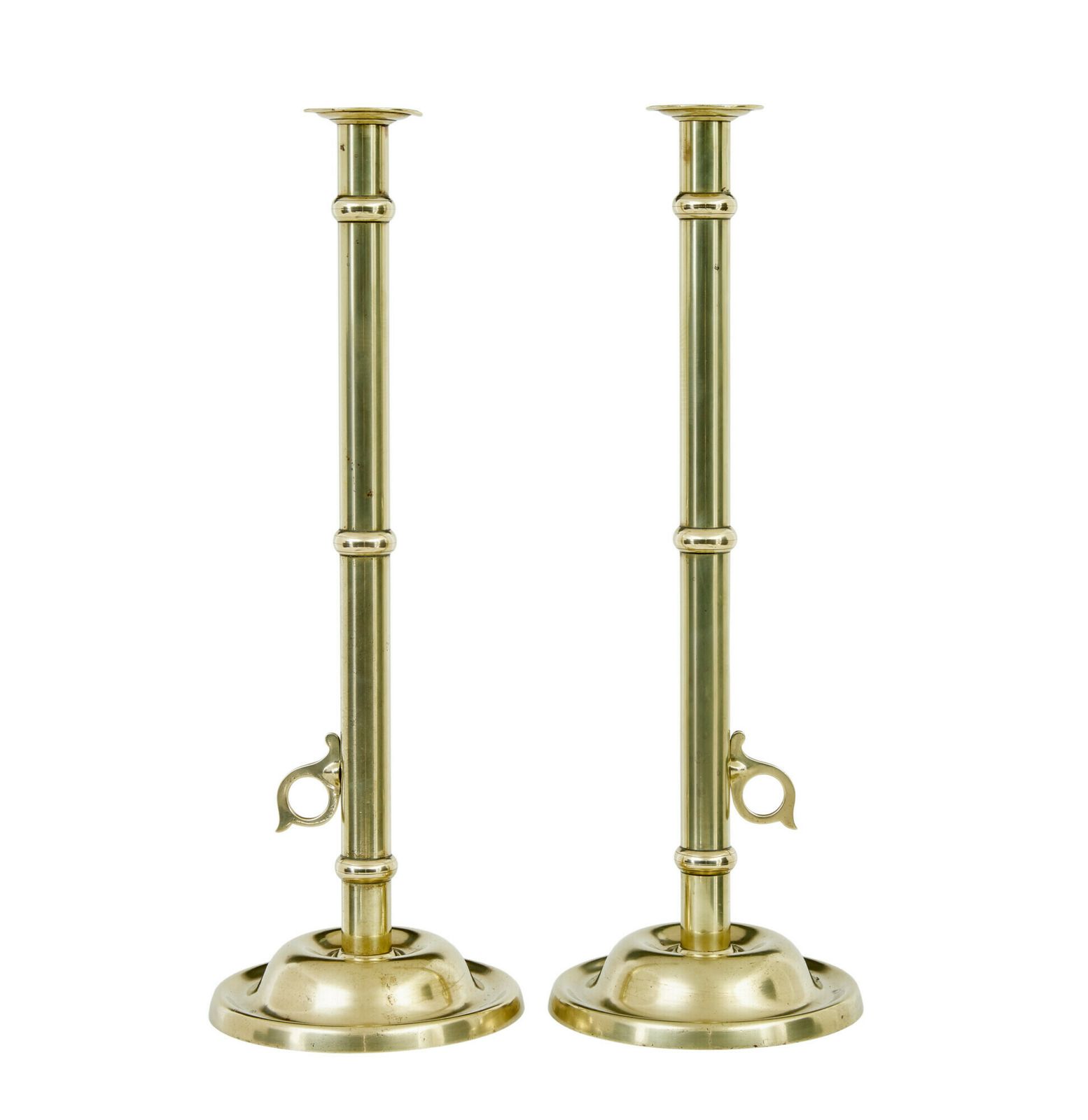 Pair Of Arts And Crafts 19th Century Brass Candlesticks