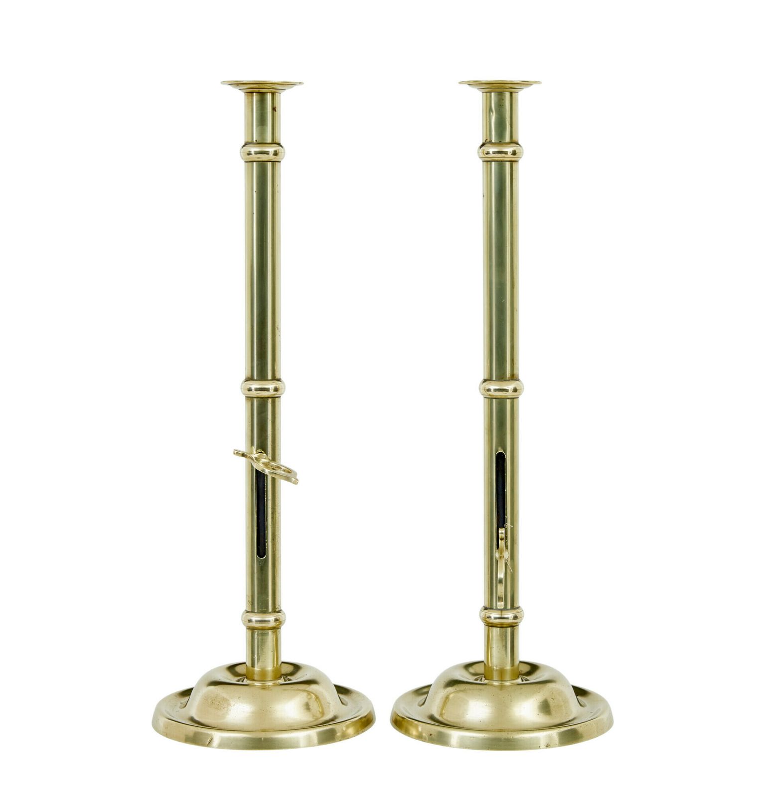 Pair Of Arts And Crafts 19th Century Brass Candlesticks photo 985.0