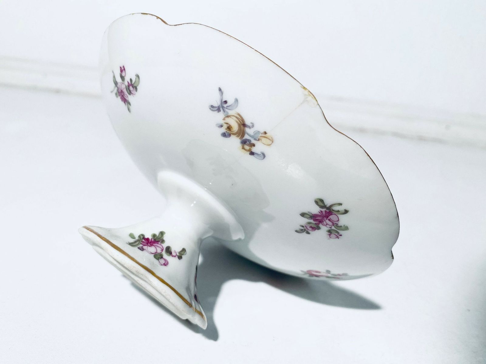 Antique Charles Ahrenfeld Limoges France Porcelain Sweet Platter With Floral Pattern / 1930s 1940s photo vinterior