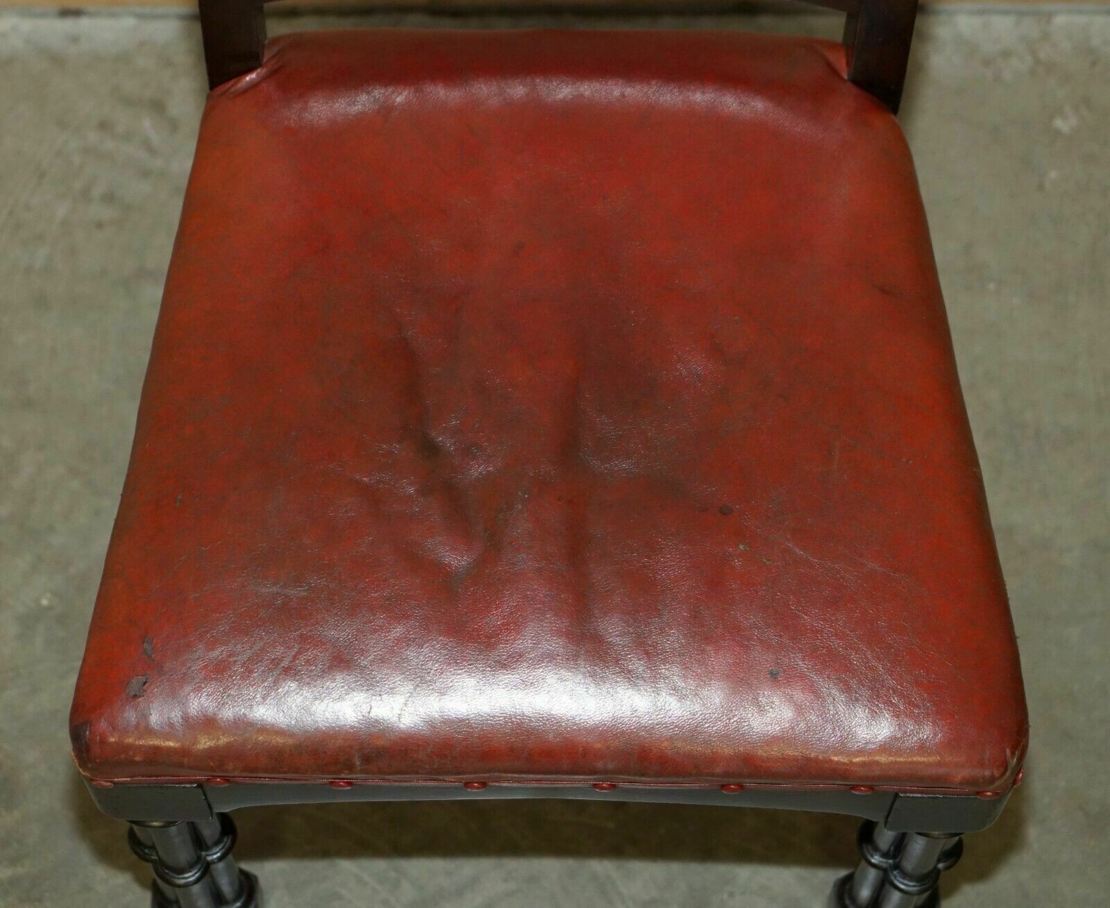 photo for sale Pair Of Antique Gothic A.W.N Pugin Side Chairs Chippendale Cluster Column Legs