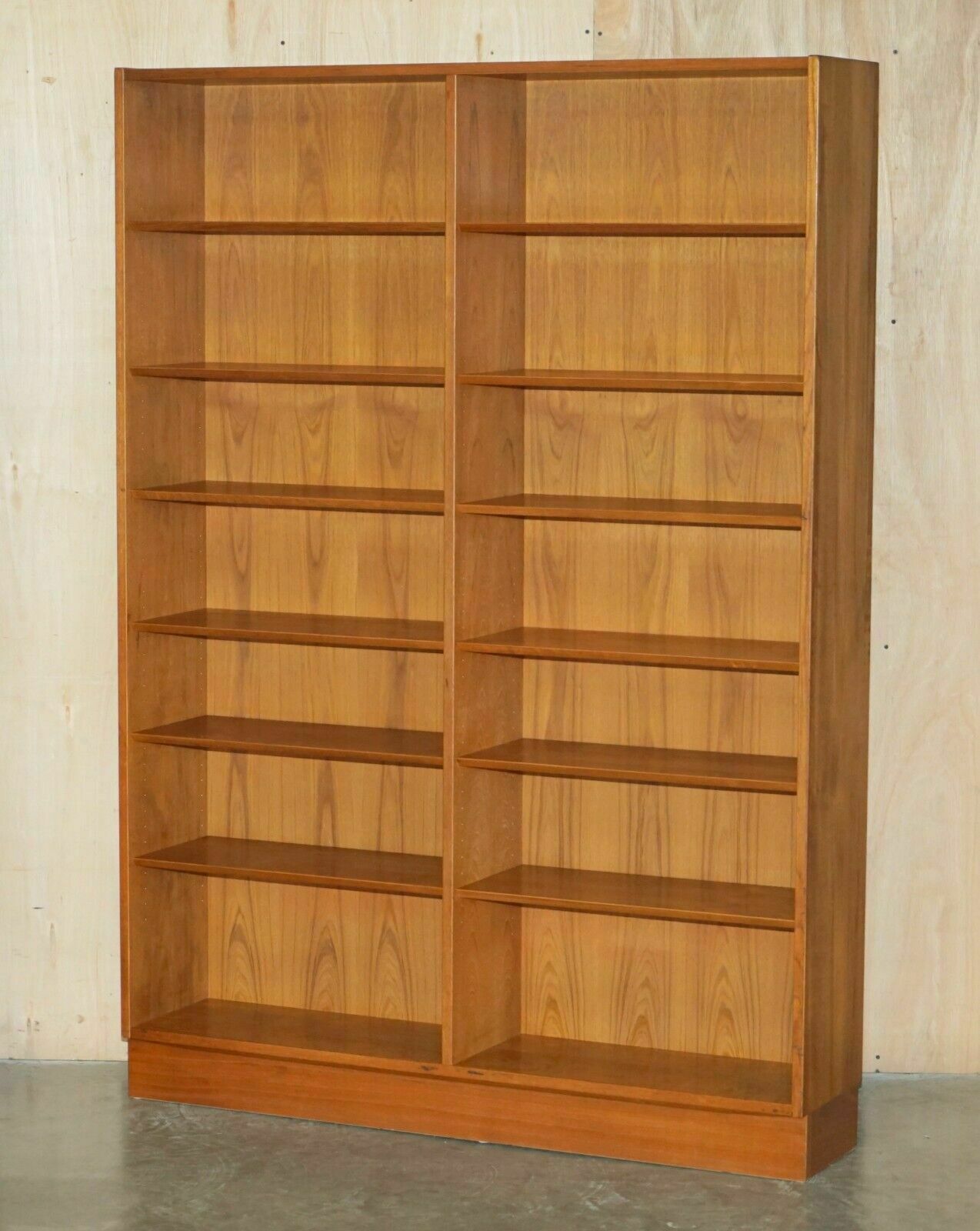 Pair Of Large Mid Century Modern Poul Hundevad 1960's Danish Teak Open Bookcases photo for sale