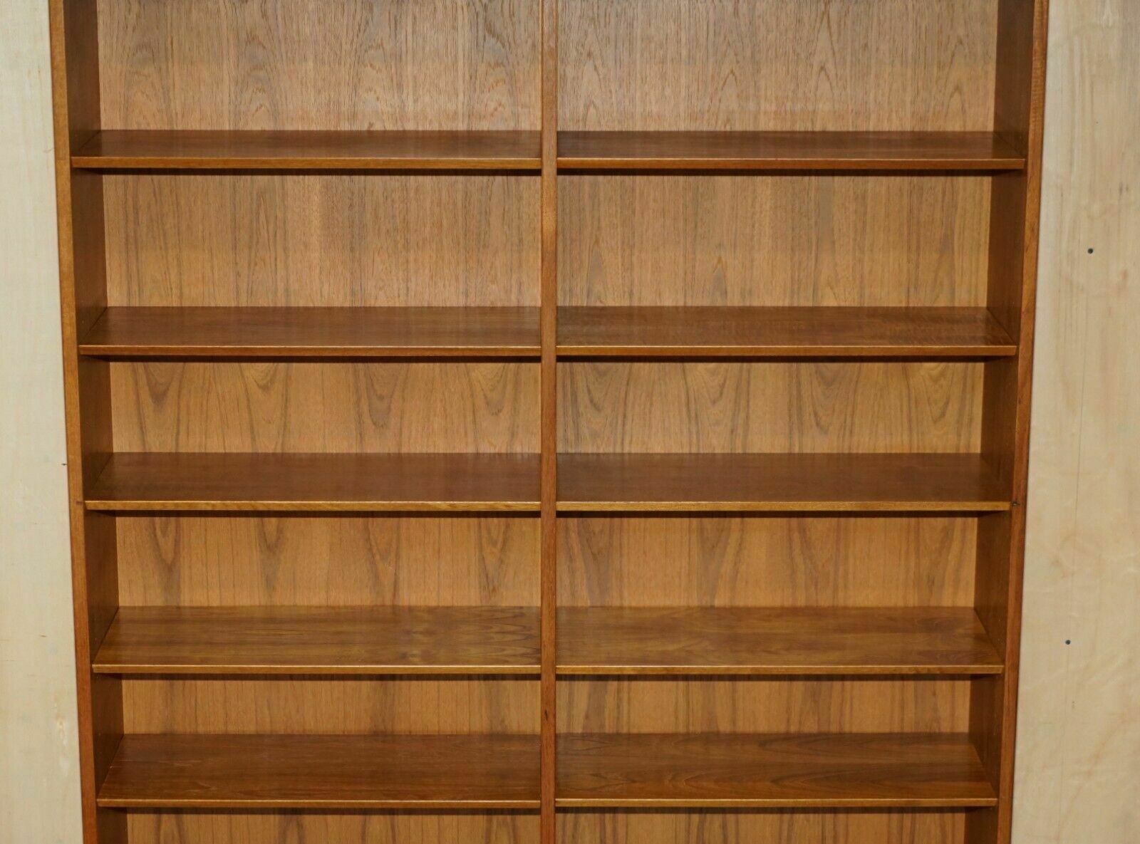 Pair Of Large Mid Century Modern Poul Hundevad 1960's Danish Teak Open Bookcases photo vinterior
