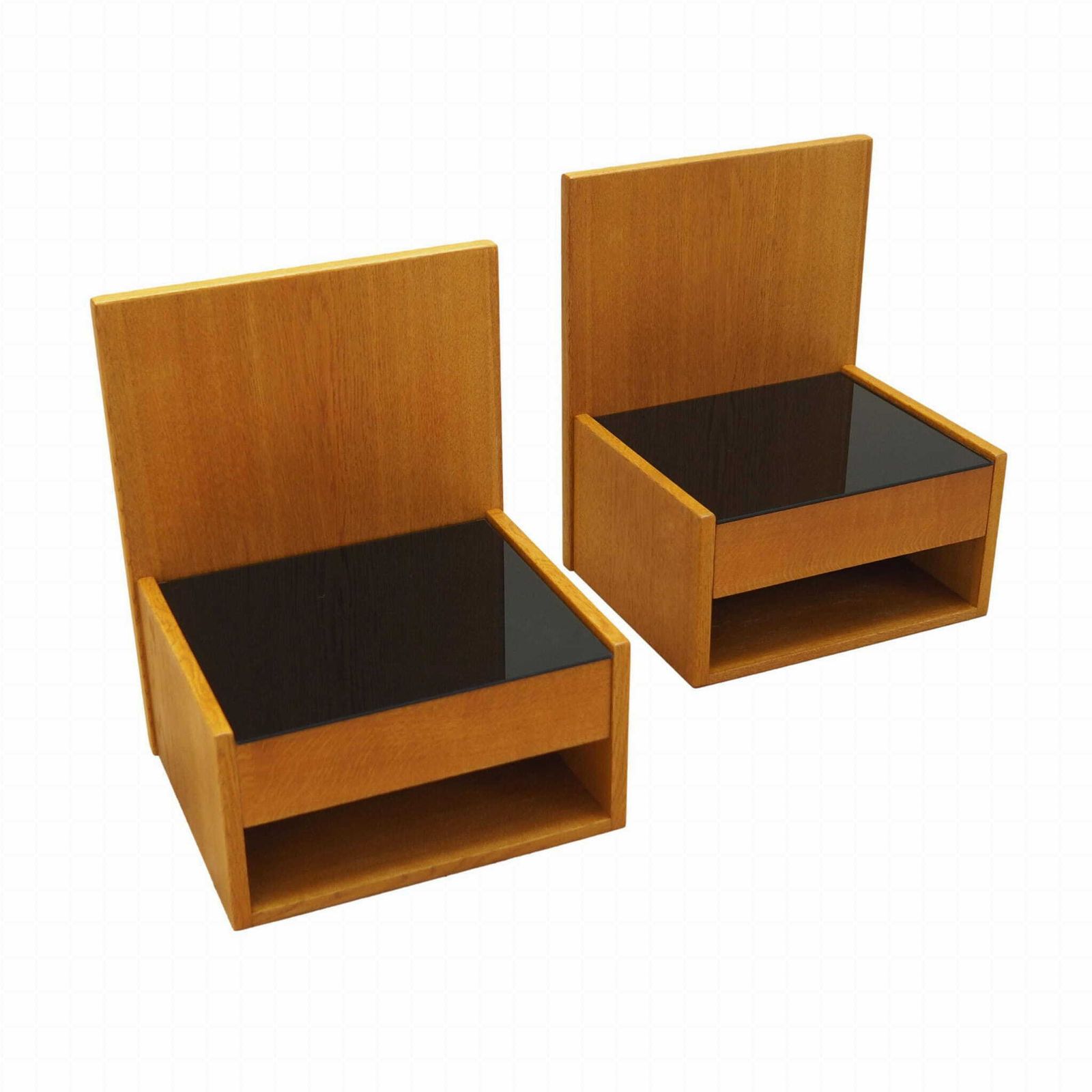 Set Of Hanging Bedside Cabinets, Danish Design, 1960s, Designer: Hans J. Wegner, Manufacturer: Getama