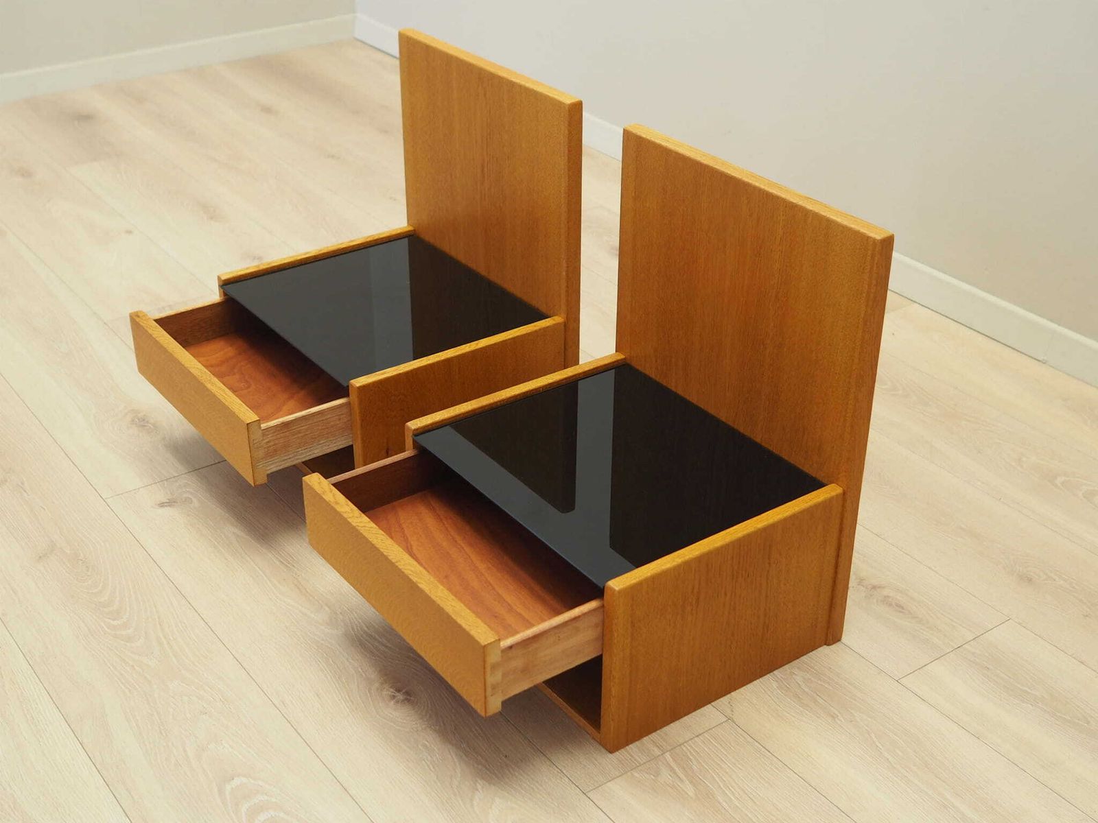 Set Of Hanging Bedside Cabinets, Danish Design, 1960s, Designer: Hans J. Wegner, Manufacturer: Getama photo buy