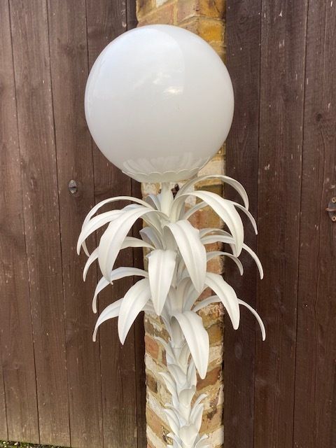 Mid Century White Palm Tree Floor Lamp In The Manner Of Sergio Terzani, French, 1970s photo vinterior
