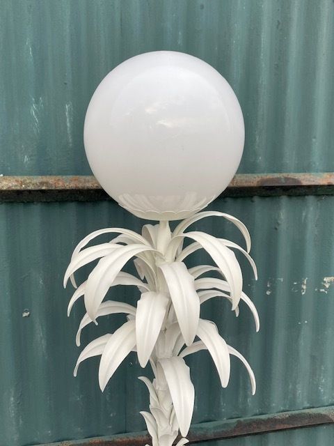 Mid Century White Palm Tree Floor Lamp In The Manner Of Sergio Terzani, French, 1970s photo vintage