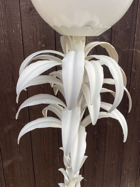 photo vinterior Mid Century White Palm Tree Floor Lamp In The Manner Of Sergio Terzani, French, 1970s