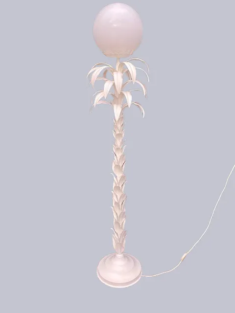Mid Century White Palm Tree Floor Lamp In The Manner Of Sergio Terzani, French, 1970s
