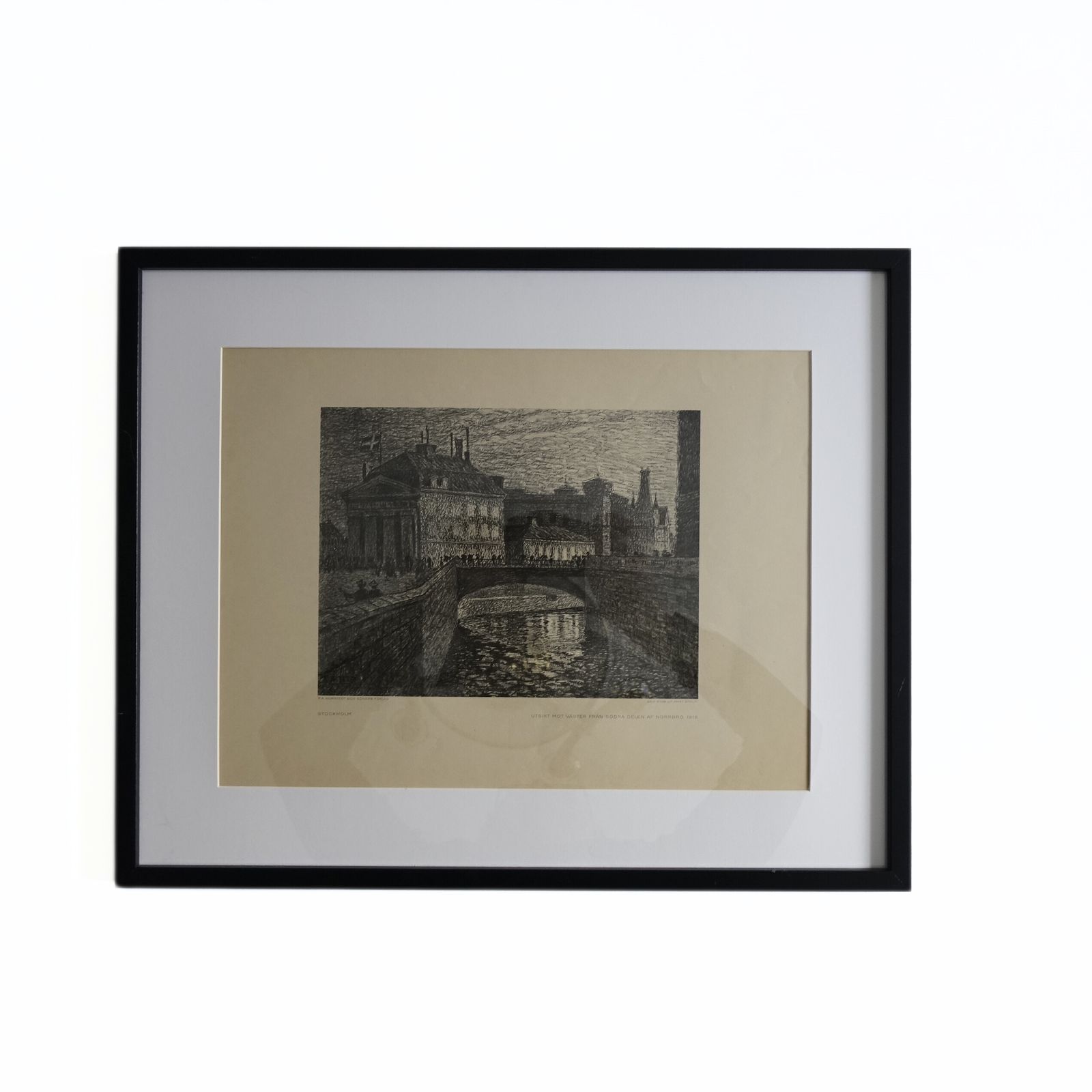 Antique Prints From 1915 Of "Stockholmsbilder" Painted By Ferdinand Boberg.