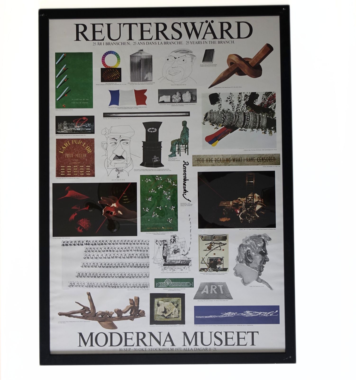 Original "Moderna Museet" Poster Of Exhibitions Reuterswärd 1972 photo vinterior