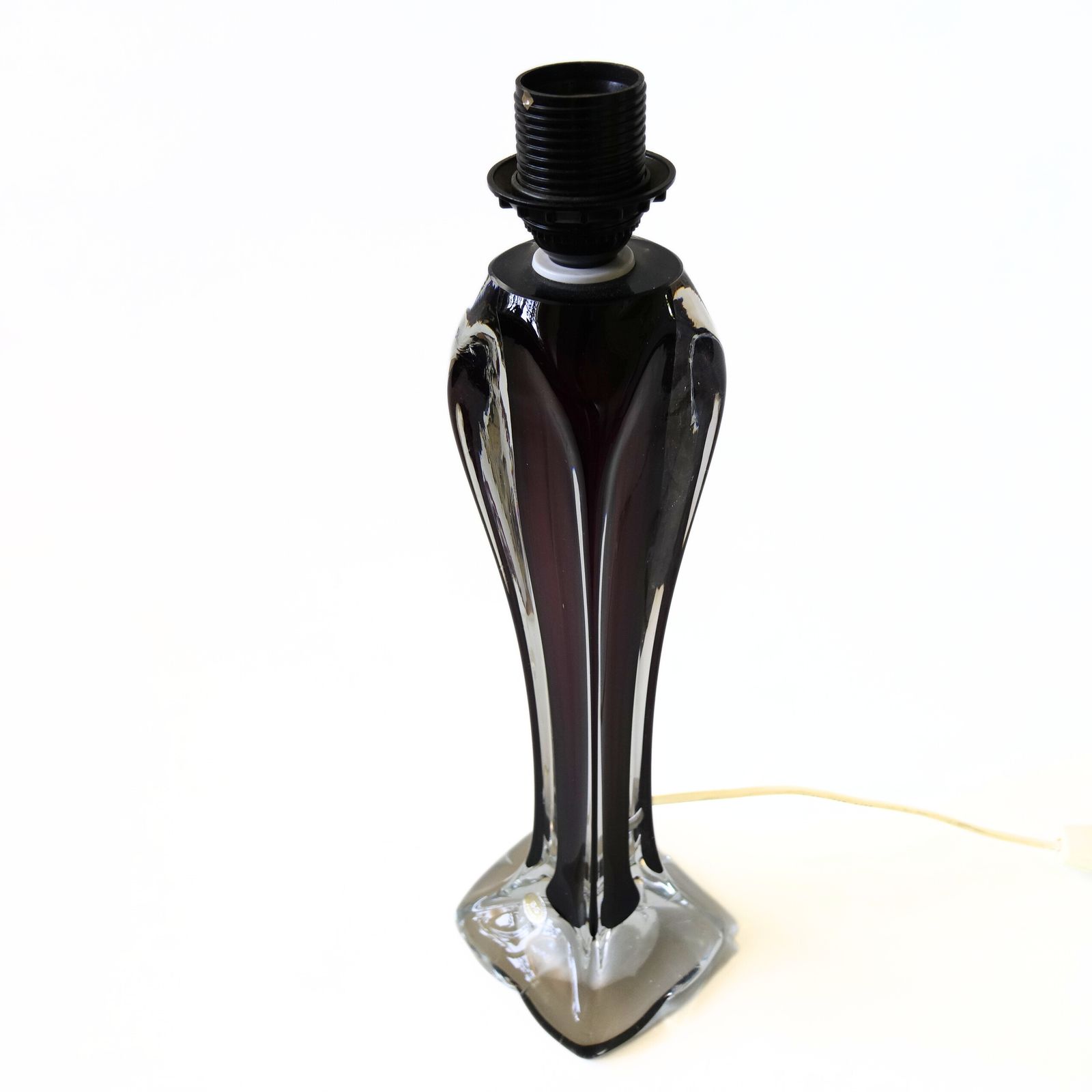 Stunning Vintage Crystal Tall Purple Table Lamp From Bg Specialkristall, Ekeberg photo for sale