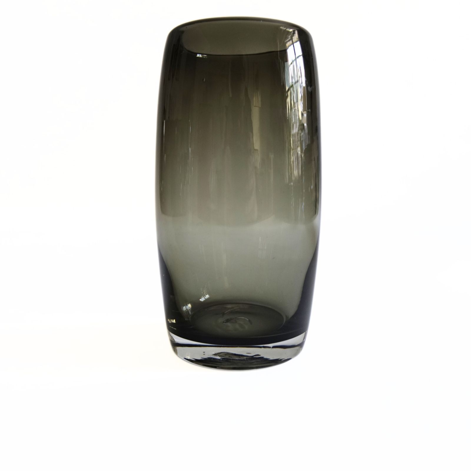 Vintage Handmade Grey/Brown Glass Vase From Sweden Mid Century. photo furniture