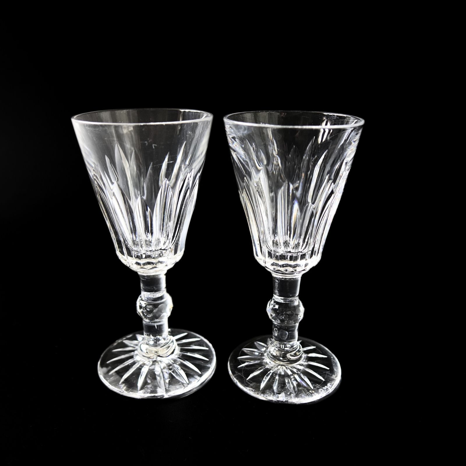 "Pyramid" Small Crystal Snaps Glass Designed By Fritz Kallenborg For Kosta. Set Of Five. photo for sale