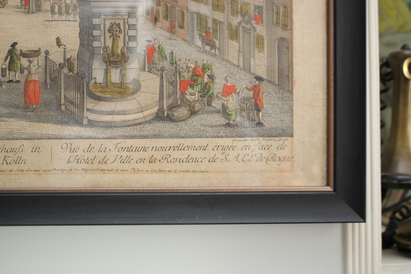 A Hand Coloured C1780 Engraving, Balthazar Friederich Liezel/Rousseau, Cologne photo Art