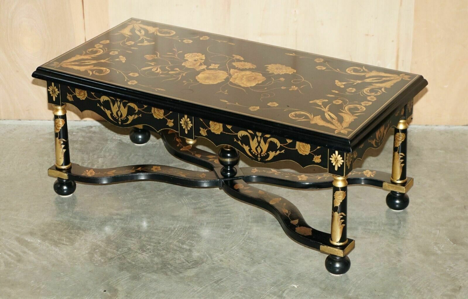 Vintage Hand Lacquered Chinese Oriental Coffee Cocktail Table With Drawers photo furniture
