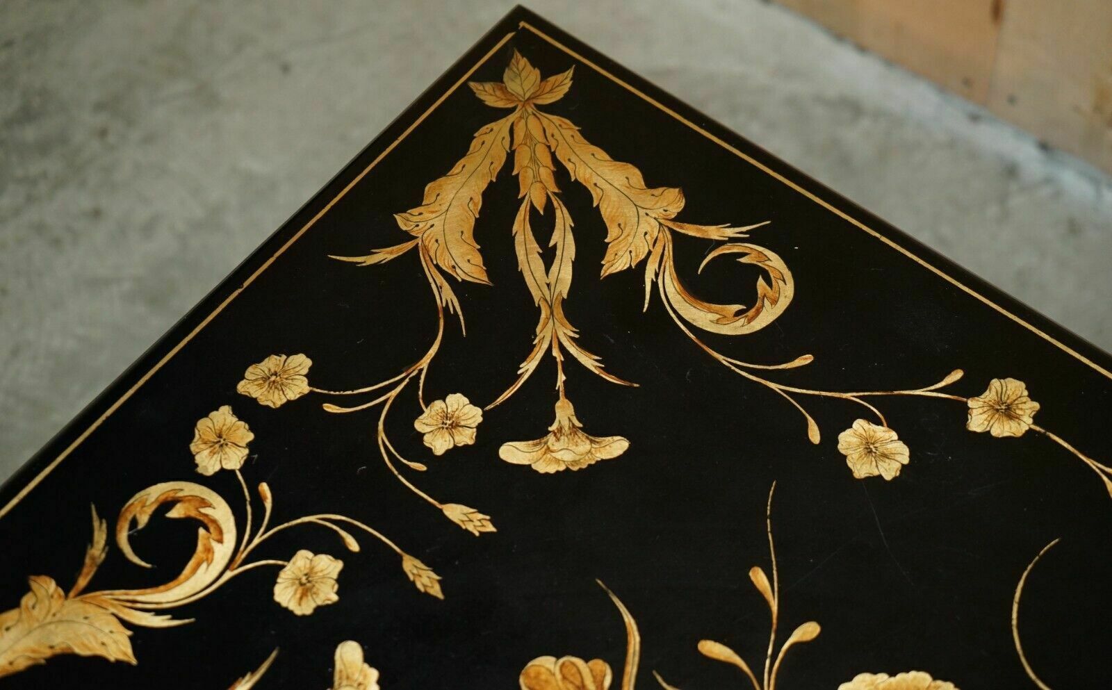 photo vinterior Vintage Hand Lacquered Chinese Oriental Coffee Cocktail Table With Drawers