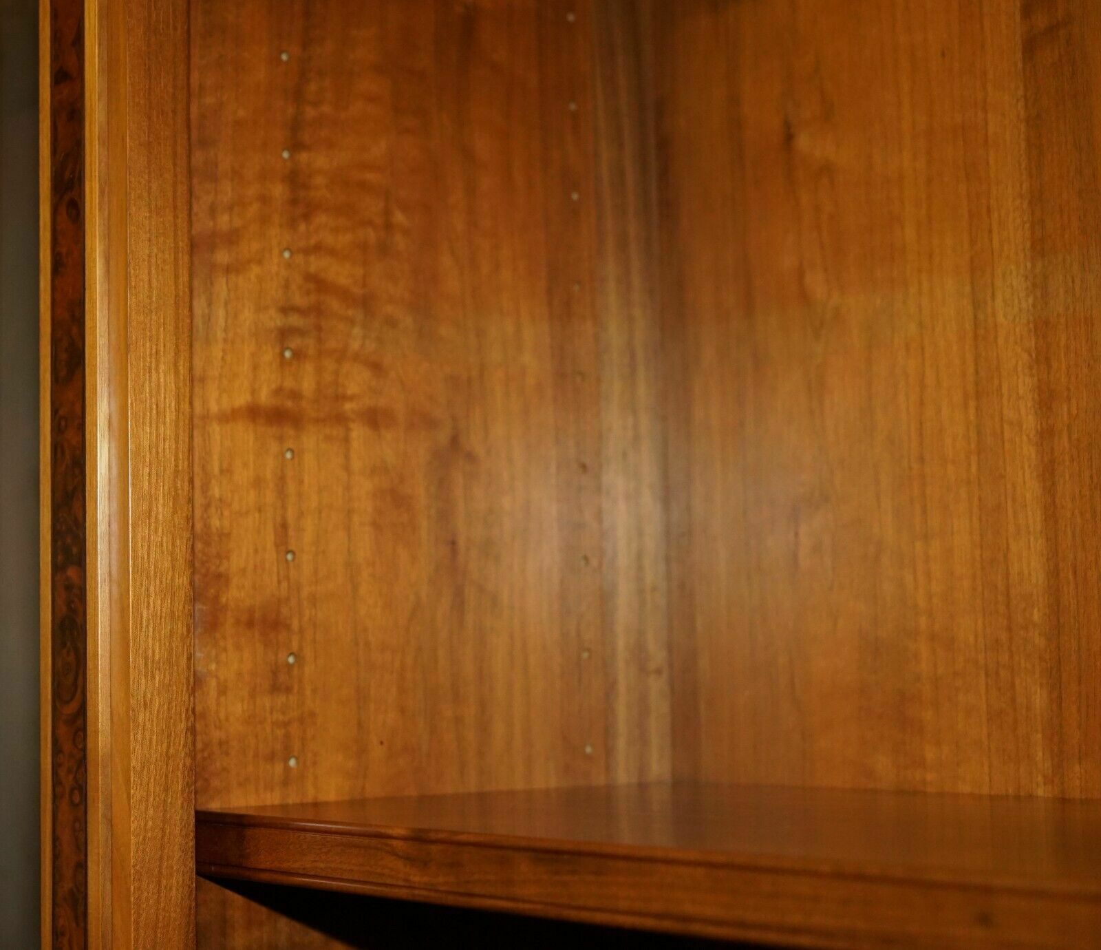 photo buy Pair Of Very Large 2.6 Meter Tall Burr Walnut David Linley Library Bookcases