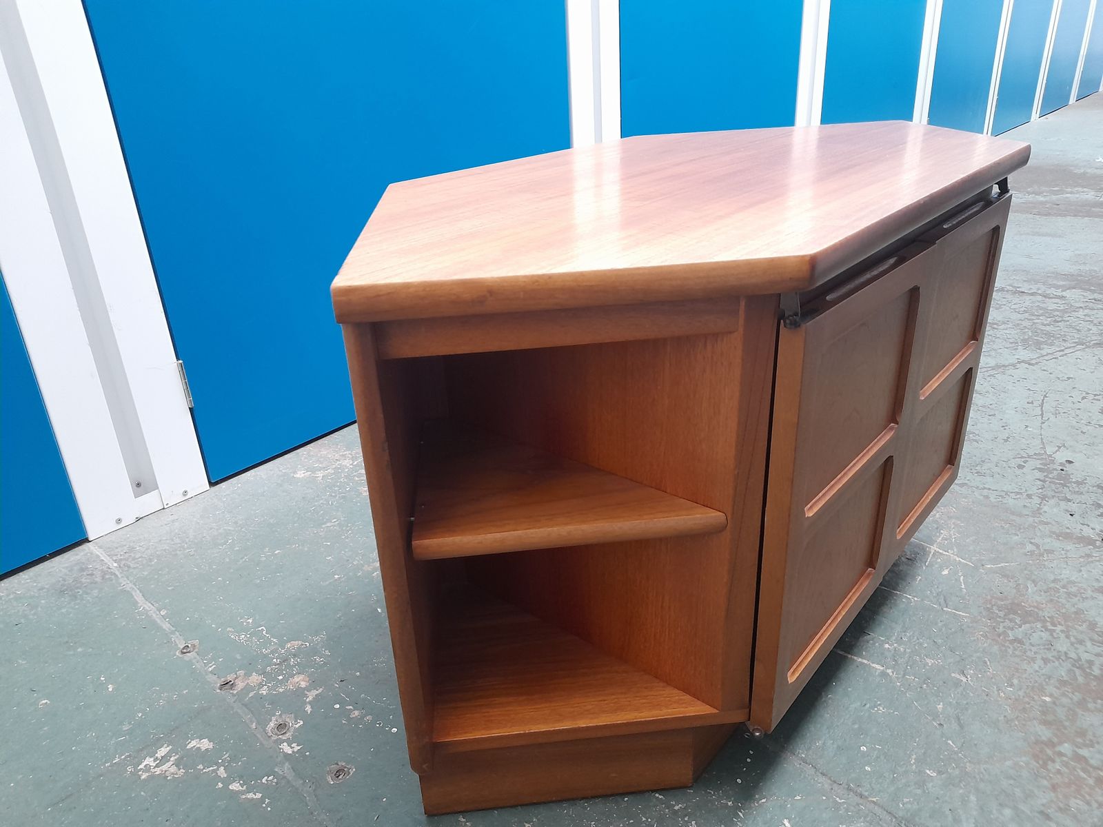 photo furniture Nathan Corner Tv Unit Stand Mid Century Vintage Teak Cabinet