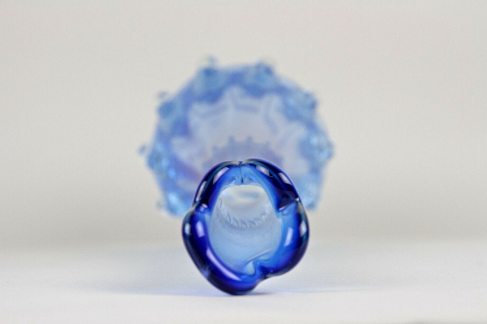 photo vintage 20th Century Light Blue Murano Glass Long Neck Vase, Italy Circa 1970