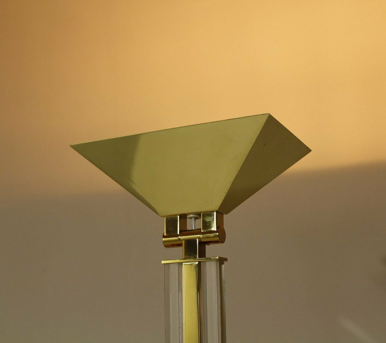 Hollywood Regency Brass Uplighter Floor Lamp By Baulmann, 1980s photo vintage