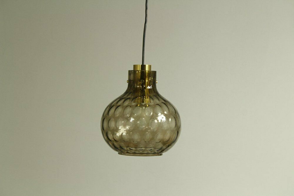 Bubble Glass And Brass Pendant By Helena Tynell For Limburg, 1960s photo buy