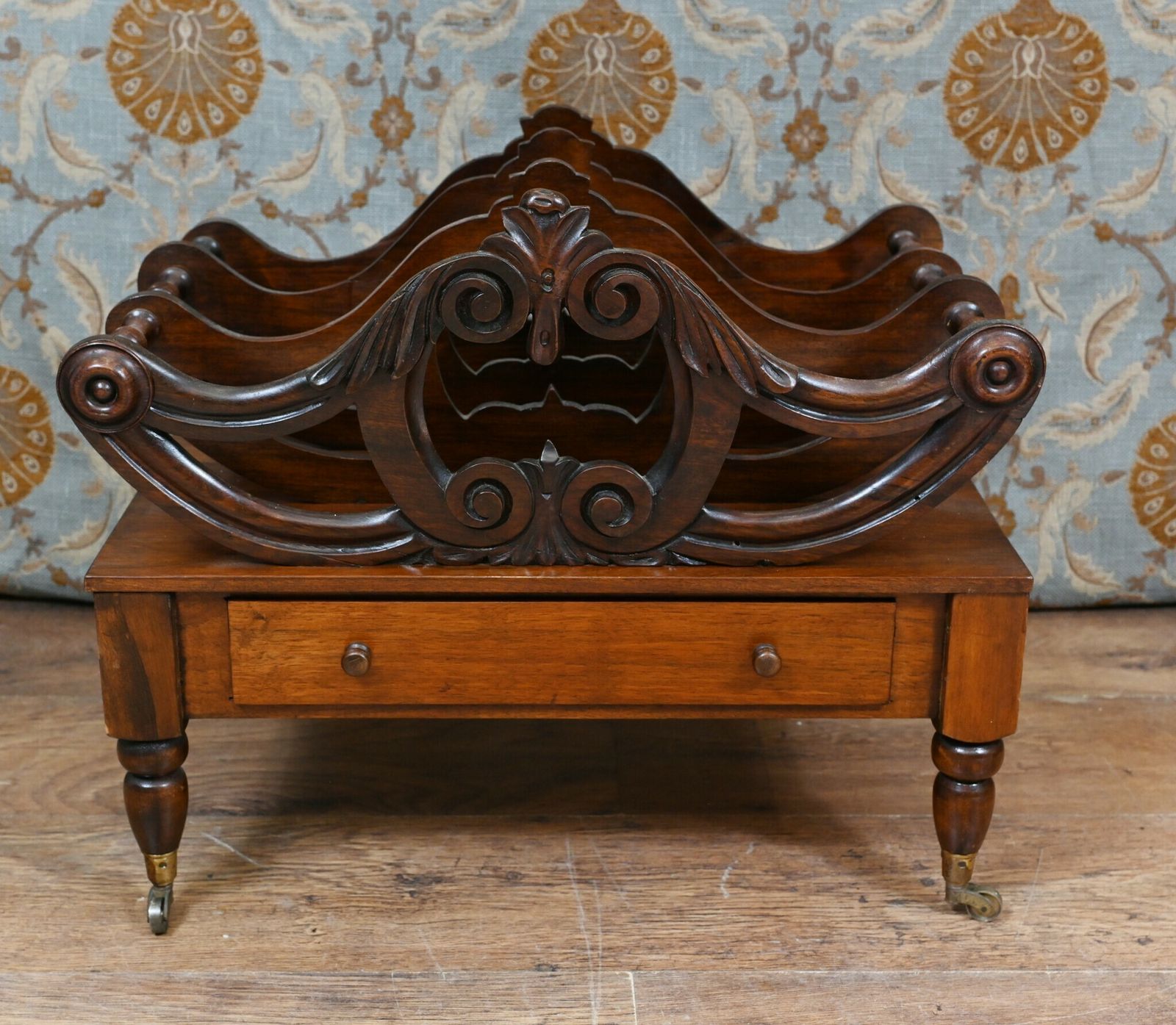William IV Canterbury Mahogany Magazine Music Rack Cabinet