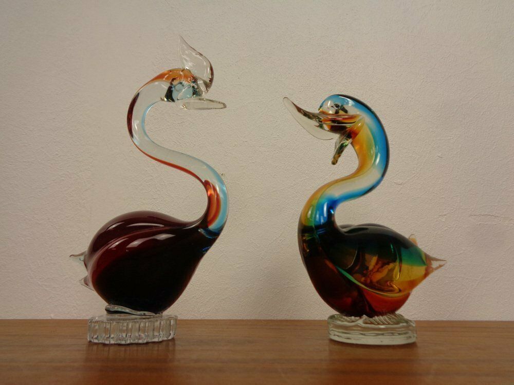 Murano Glass Duck & Swan, Italy, 1960s, Set Of 2 photo furniture