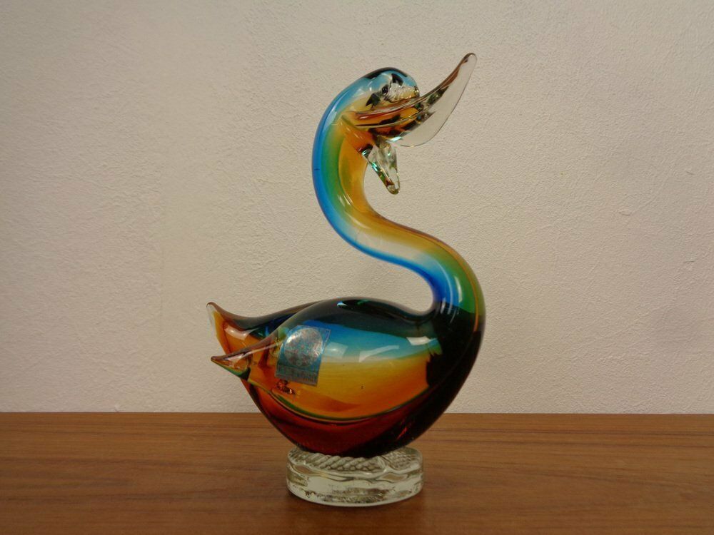 Murano Glass Duck & Swan, Italy, 1960s, Set Of 2 photo Art