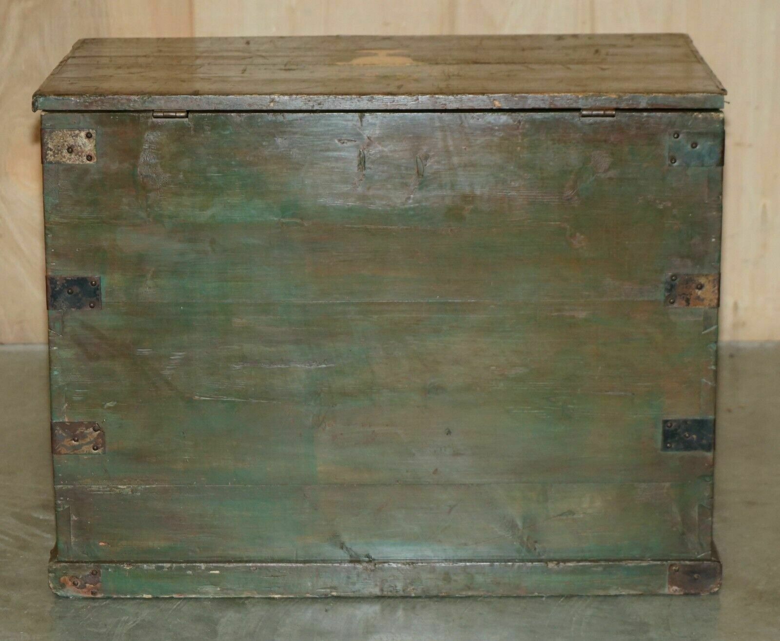 photo buy 1860 Italian Original Paint Extra Large Storage Trunk Or Chest Cherub Paintings