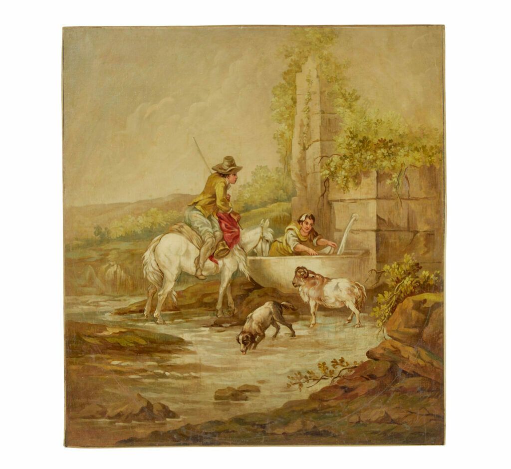 Pair Of Rural Late 19th Century Oil On Canvas Paintings photo buy