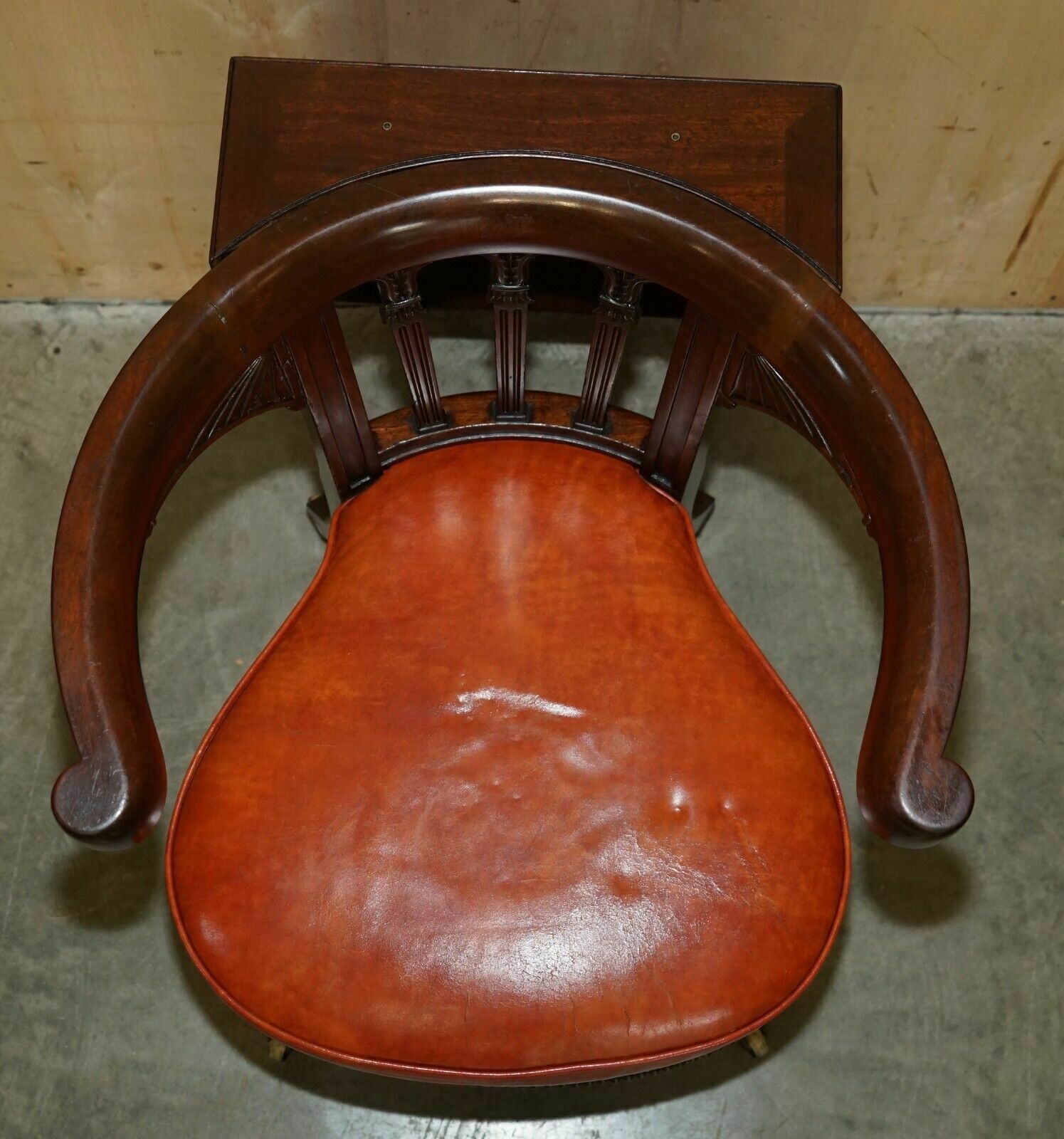 Antique Morgan & Saunders George IV 1820 Mahogany Cockfighting Library Armchair photo vinterior