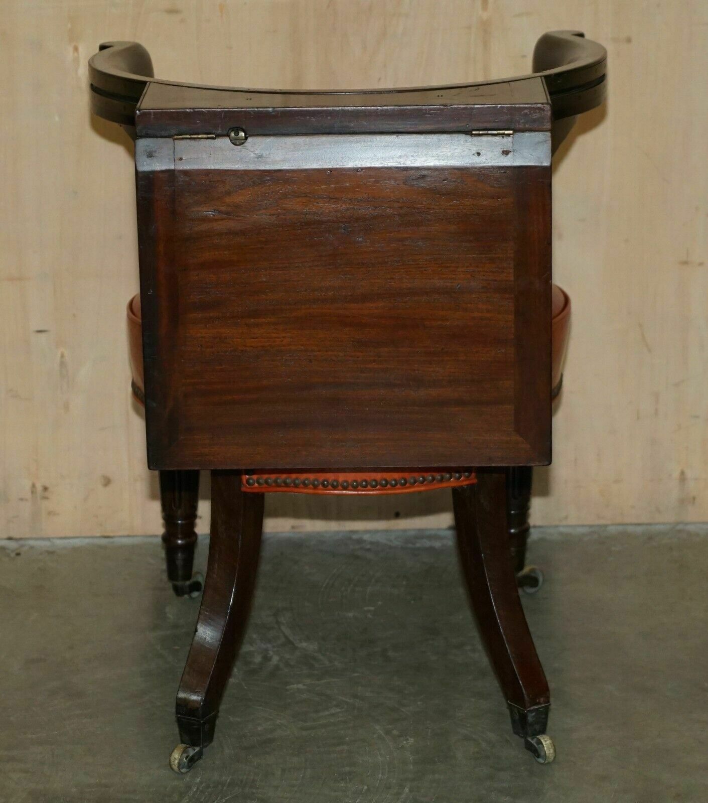 photo buy Antique Morgan & Saunders George IV 1820 Mahogany Cockfighting Library Armchair