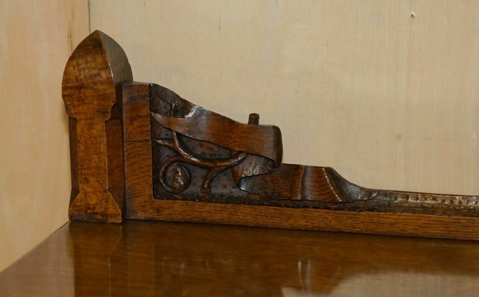 Exquisite & Important Ornately Hand Carved Gothic Revival Pugin Style Bookcase photo for sale