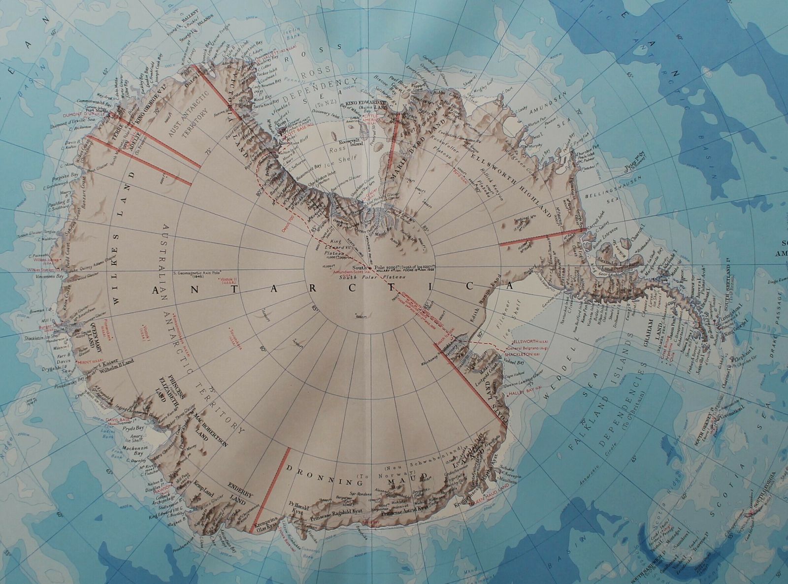 Poles Apart ~ Two Large Maps Antarctica And Artic Ocean' photo 65.0